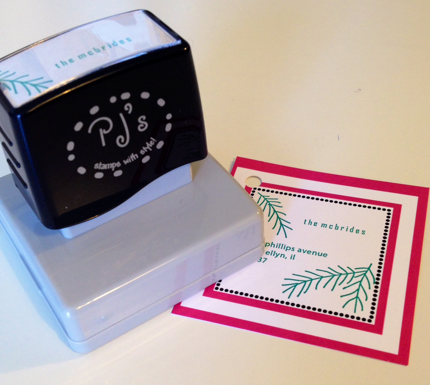 Holiday branches ink stamp