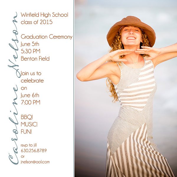 Graduation Photo Announcement with sideways name