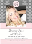 Geometric Blush Pink and Gray Announcement/Invitation