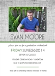 Gray Linen Announcement/Invitation