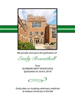 Graduation Announcement/Invitation - Watercolor School Photo