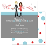 Stick Fun Couple with Cocktails Party Invitation