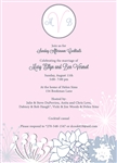 Monogram with Flowers Bridal Shower Invitation