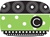 Black and green dots monogram melamine platter