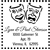 Comedy/Tragedy Drama Masks/Faces Custom Ink Stamp