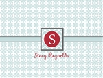 Slate & Burgundy Monogram Note Card
