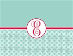Robin's Egg Blue Monogrammed Note Card