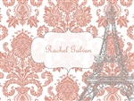Eiffel Tower (Coral) Personalized Note Card